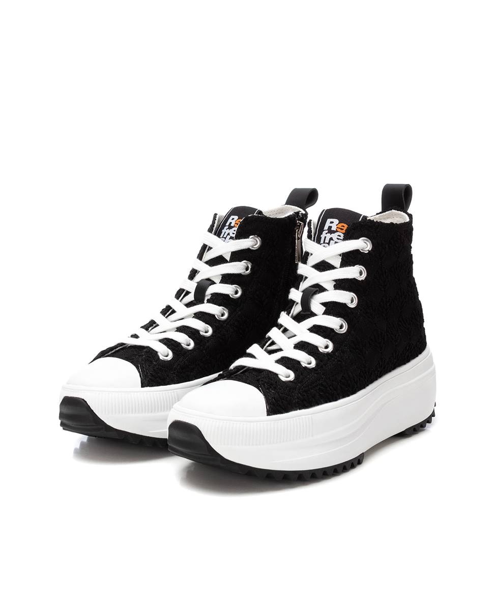 Sapatilhas de Lona com Fecho Zip Preto-5