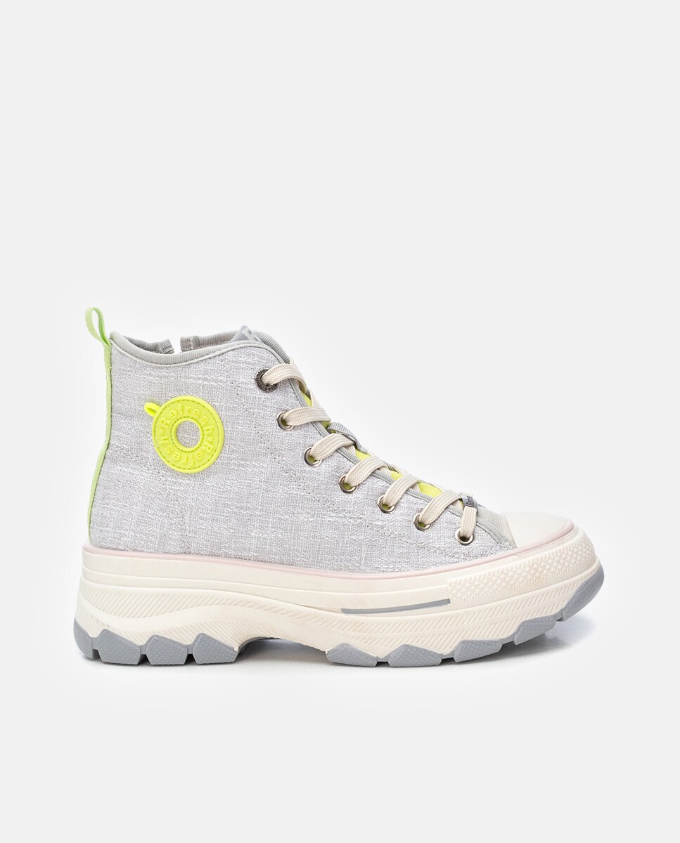 Sapatilhas de Lona com Fecho de Correr Branco-1