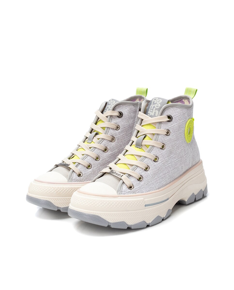 Sapatilhas de Lona com Fecho de Correr Branco-5