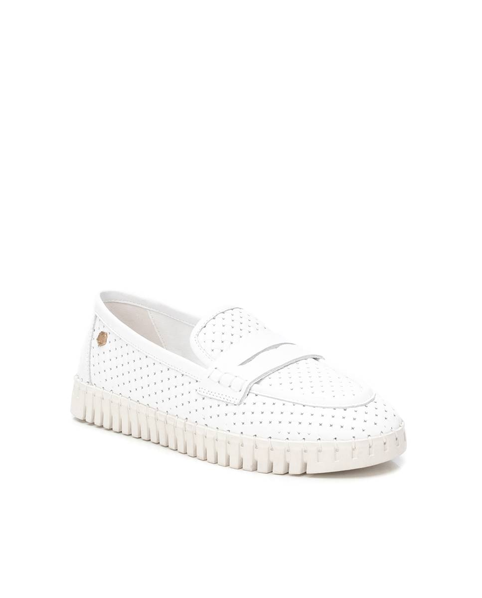 Mocassins de Pele Branco-3