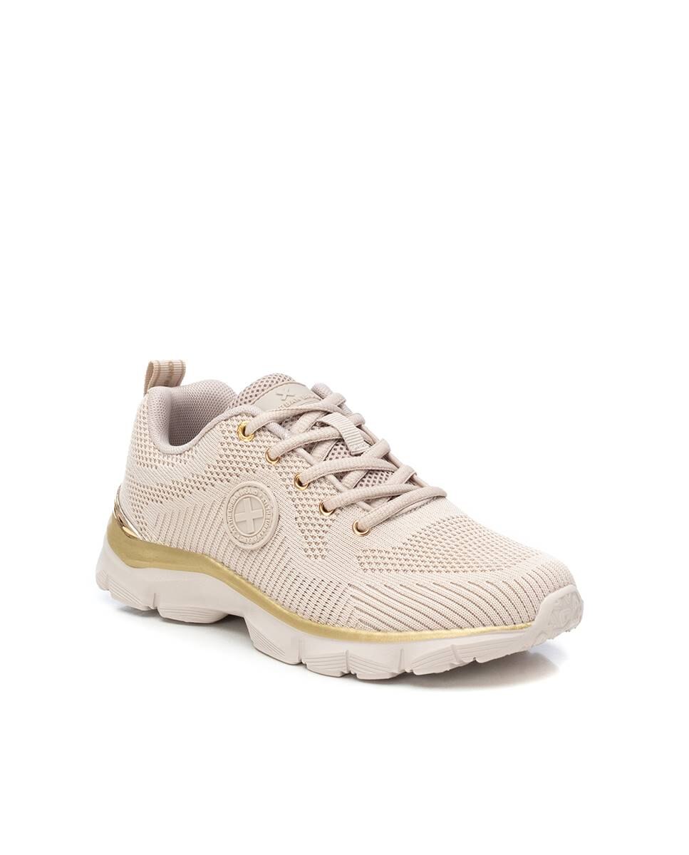Sapatilhas Desportivas com Atacadores Elásticas Bege-3