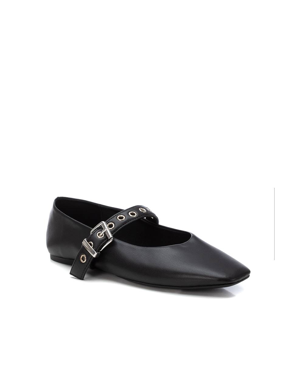 Sabrinas Rasas com Fivela Preto-3