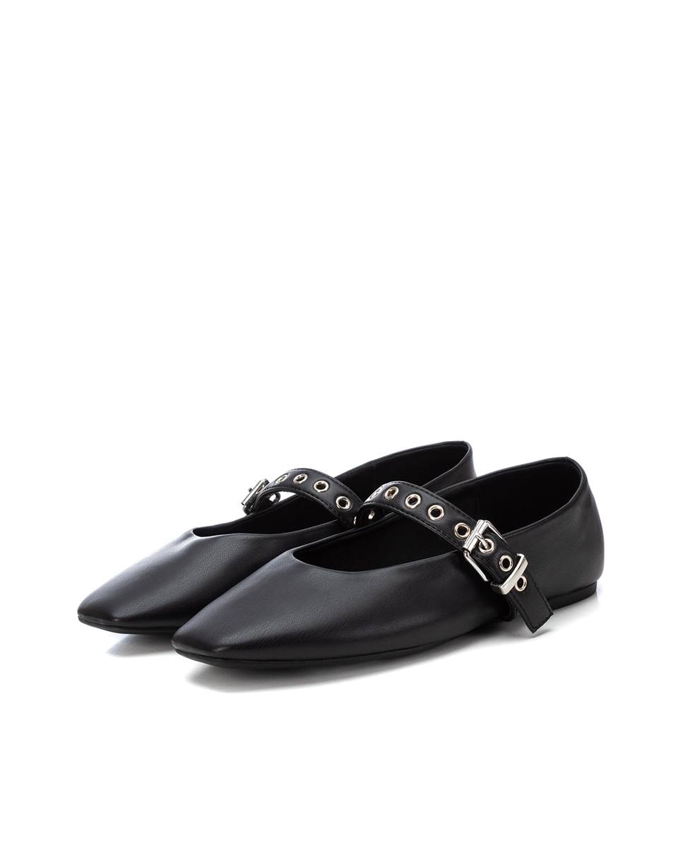 Sabrinas Rasas com Fivela Preto-5
