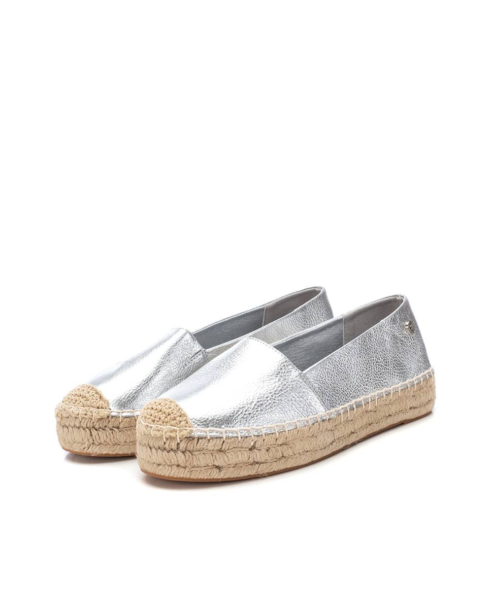 Alpercatas Rasas Metalizadas com Sola de Juta Prata-5