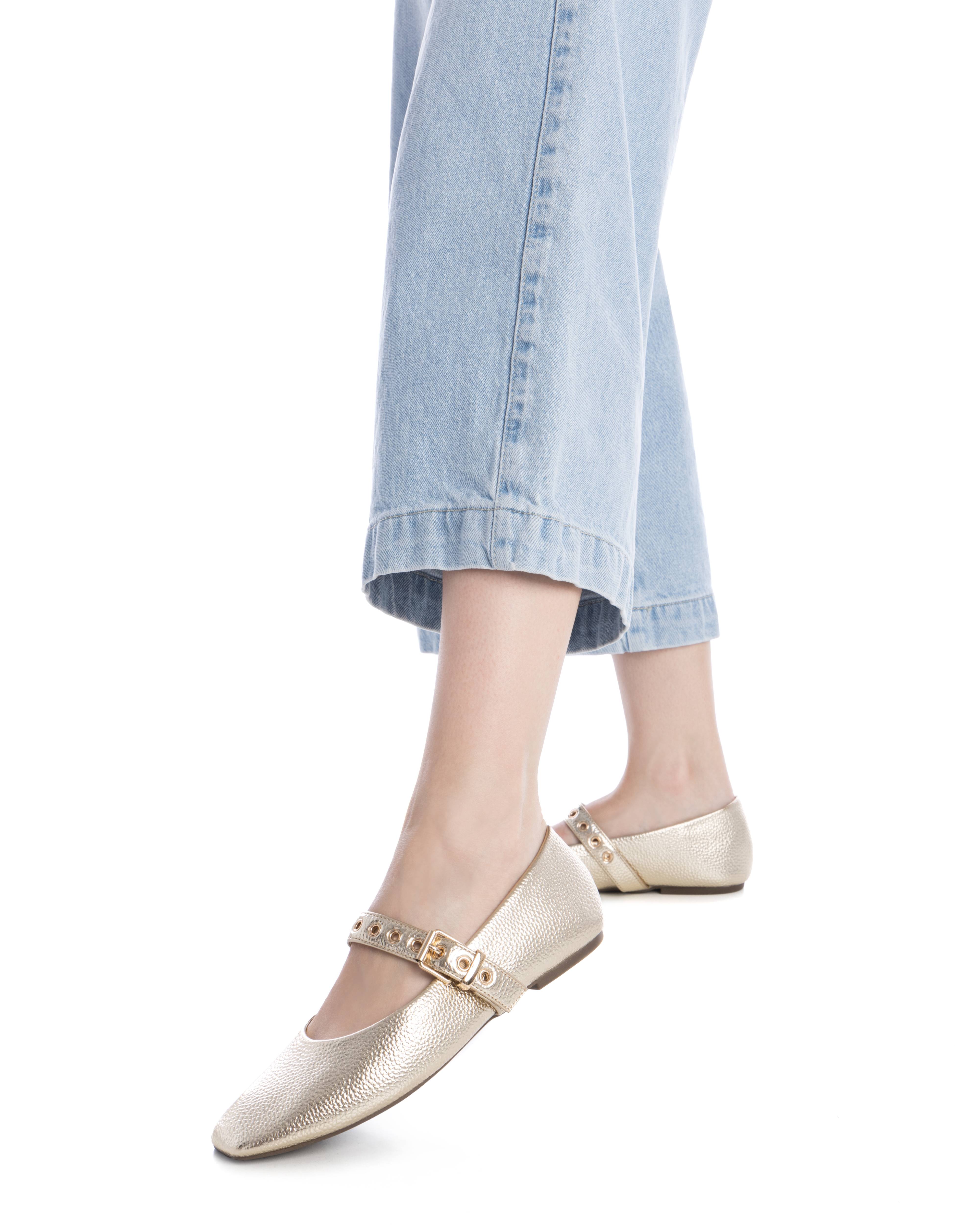 Sabrinas Rasas com Fivela Ouro-2