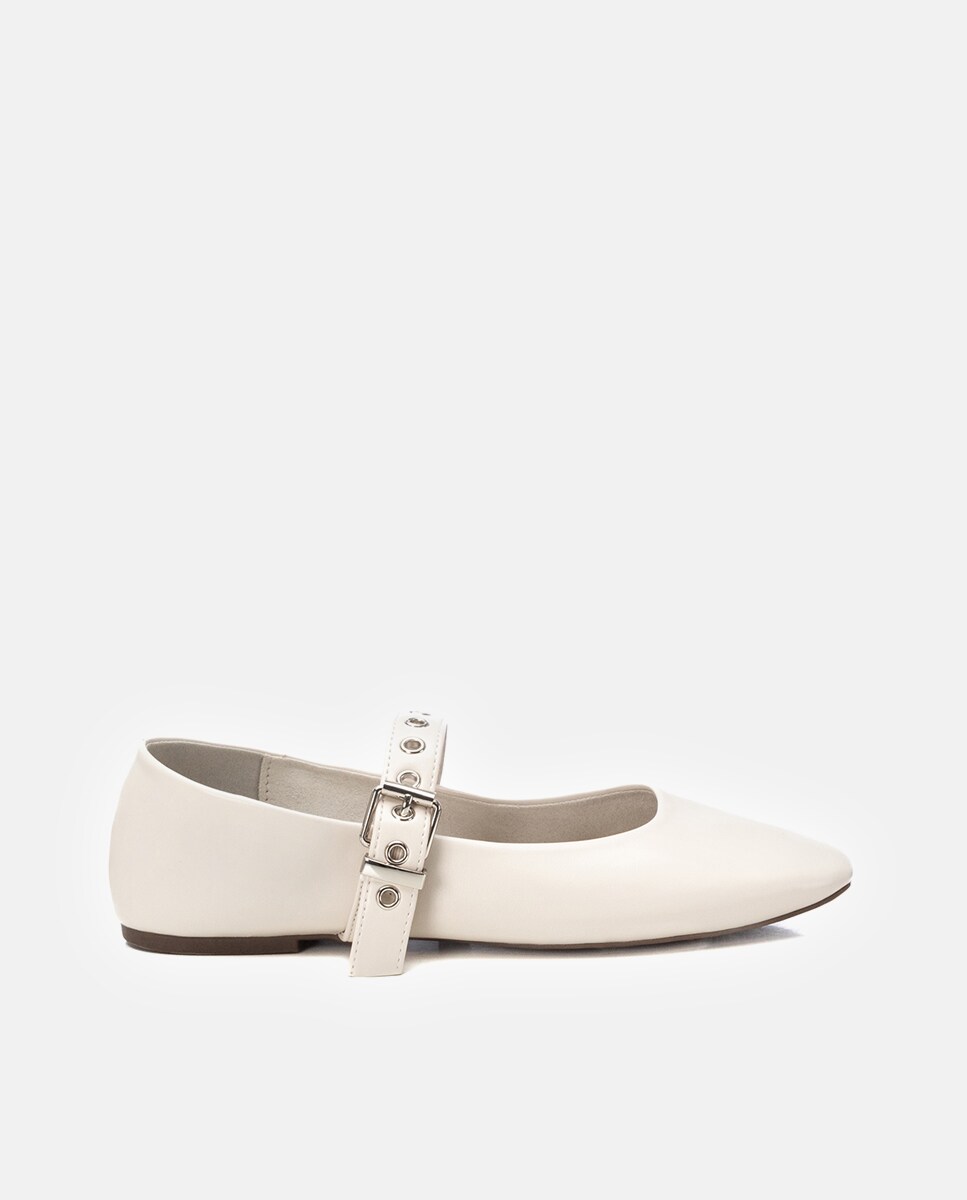 Sabrinas com Fecho de Fivela Branco-1