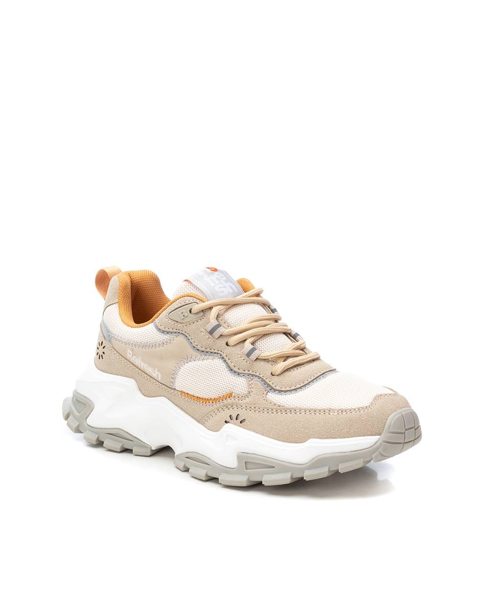 Sapatilhas Básicas com Atacadores Bege-3