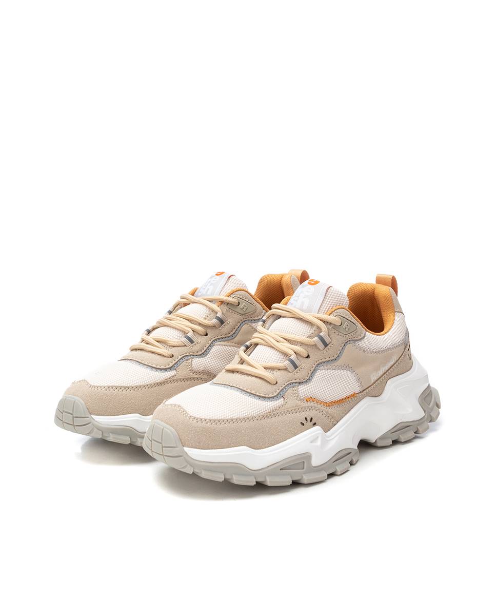 Sapatilhas Básicas com Atacadores Bege-5