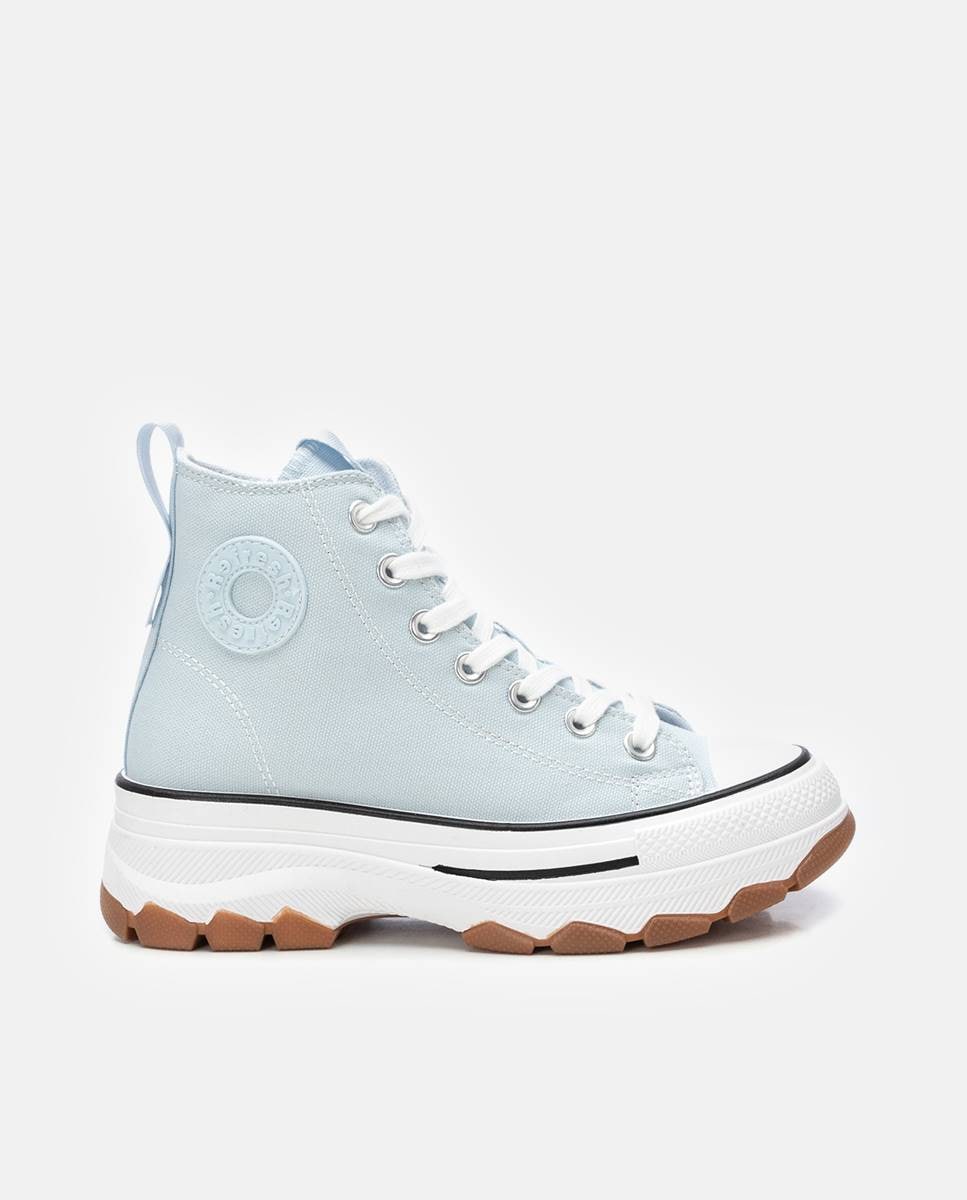 Sapatilhas de Lona com Fecho Zip Azul-1
