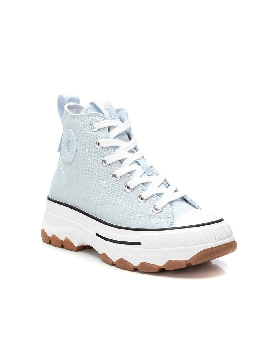 Sapatilhas de Lona com Fecho Zip Azul-2