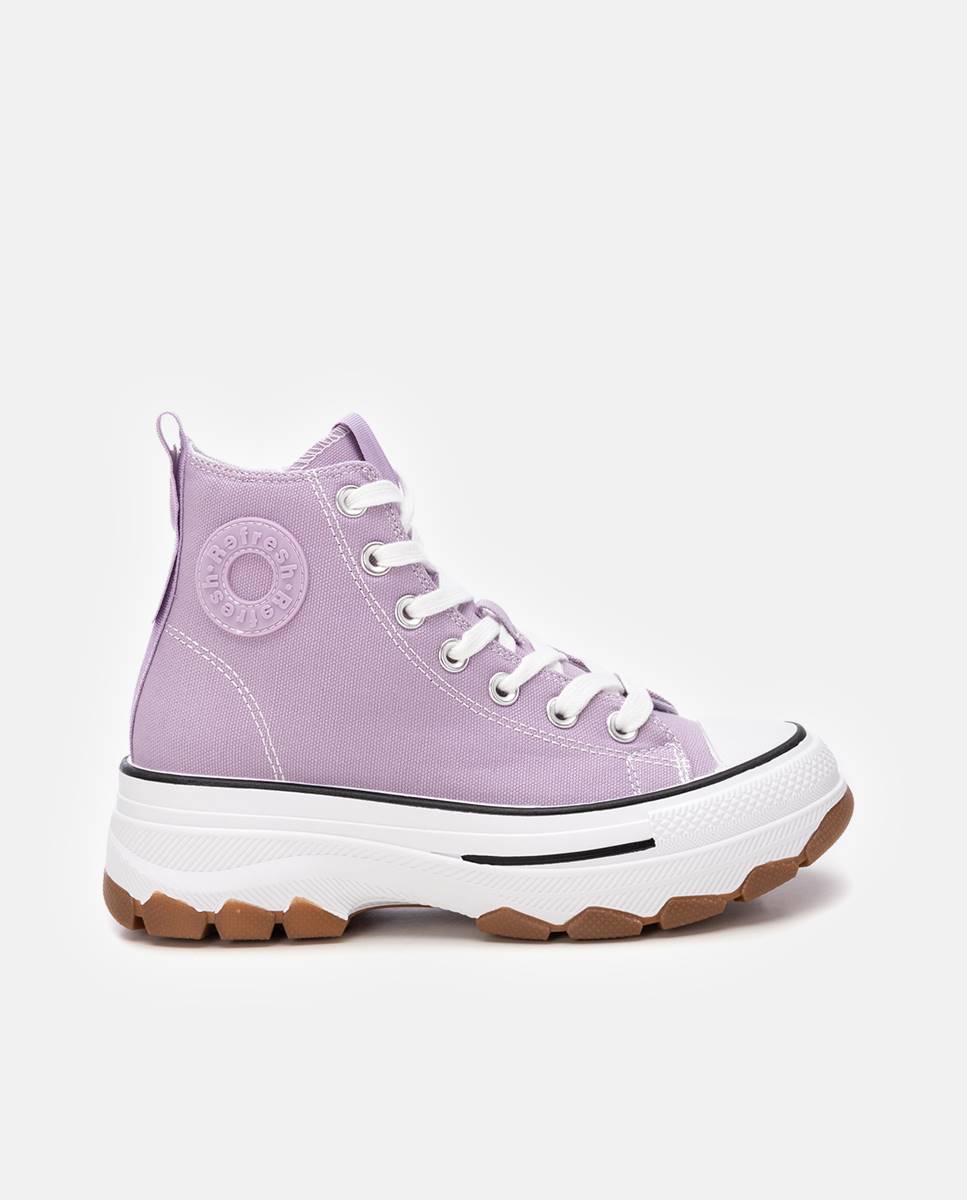 Sapatilhas de Lona com Fecho Zip Roxo-1