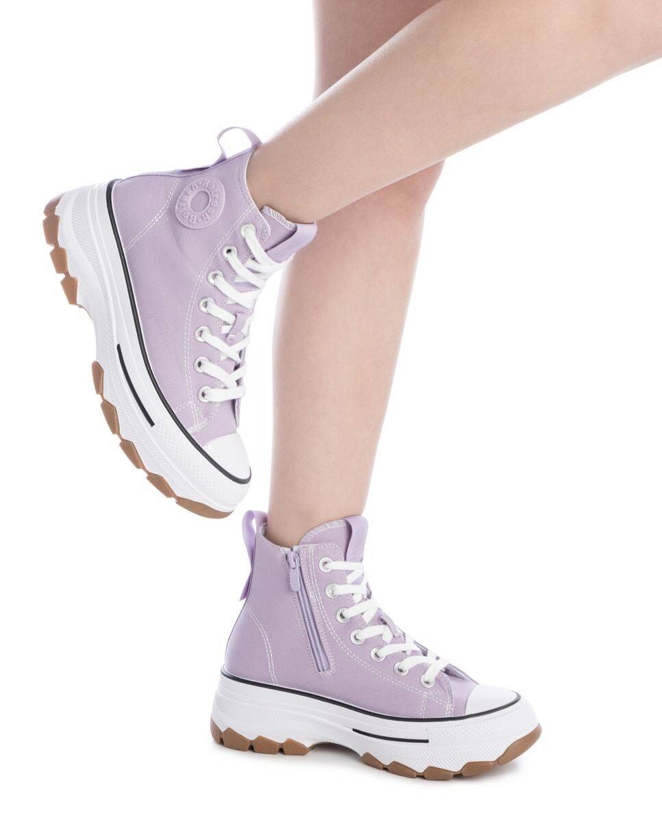 Sapatilhas de Lona com Fecho Zip Roxo-2