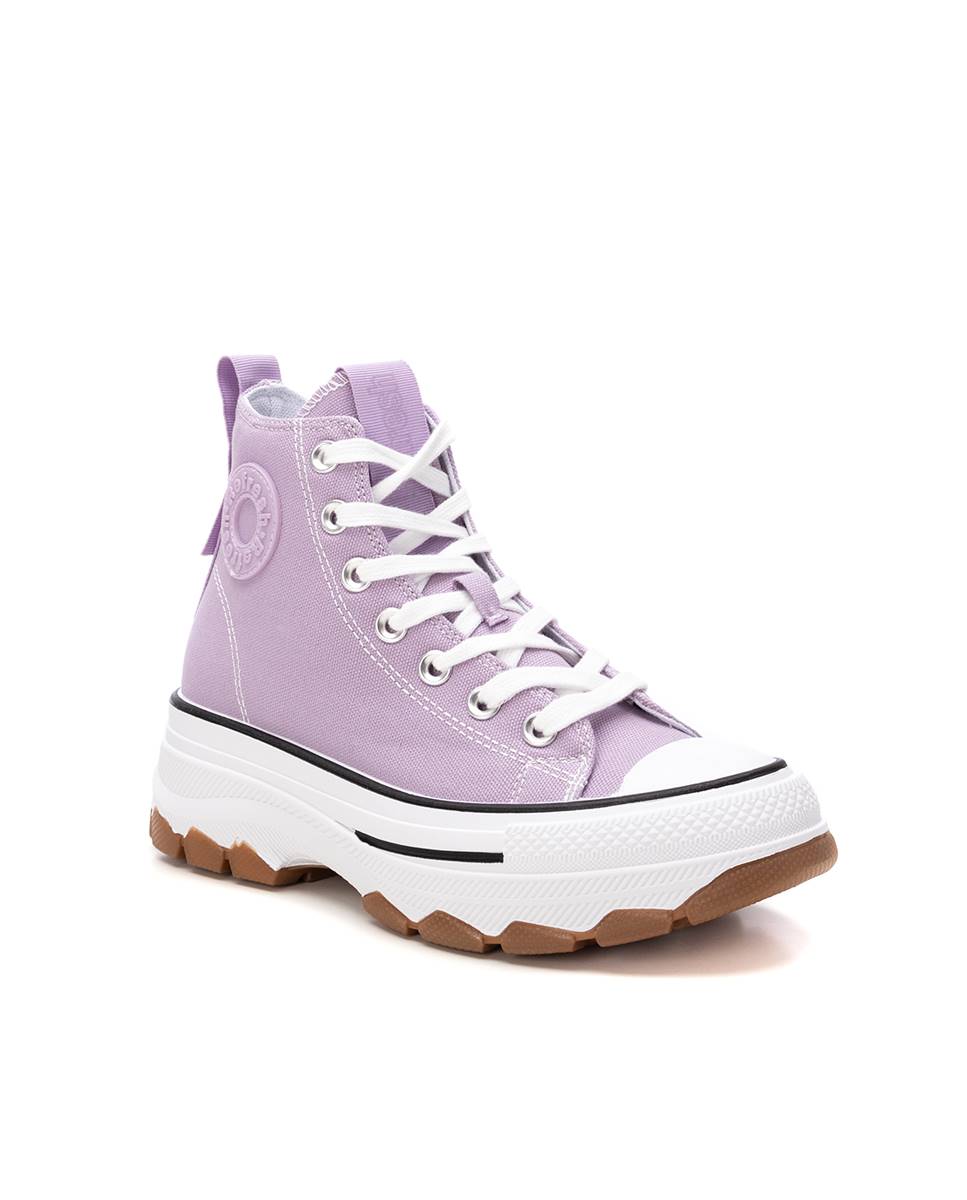Sapatilhas de Lona com Fecho Zip Roxo-3