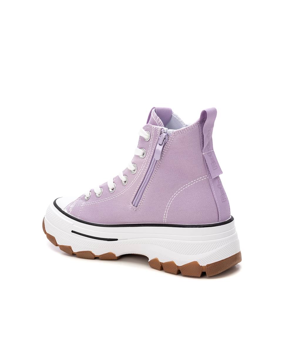 Sapatilhas de Lona com Fecho Zip Roxo-4