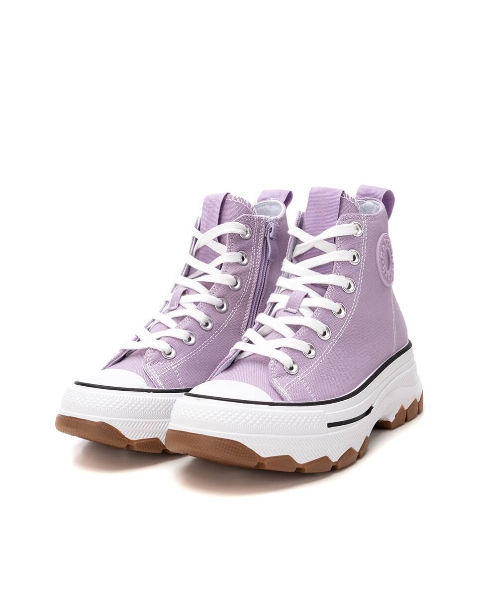 Sapatilhas de Lona com Fecho Zip Roxo-5
