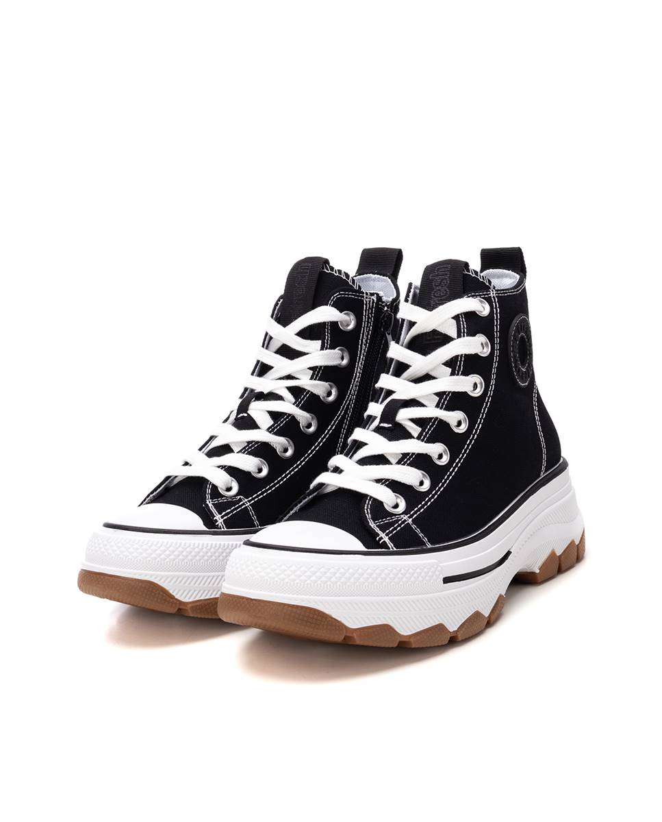 Sapatilhas de Lona com Fecho Zip Preto-5