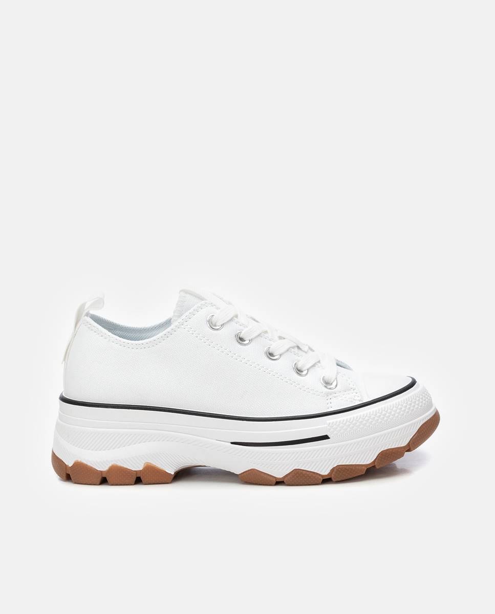 Sapatilhas de Lona com Atacadores Branco-1