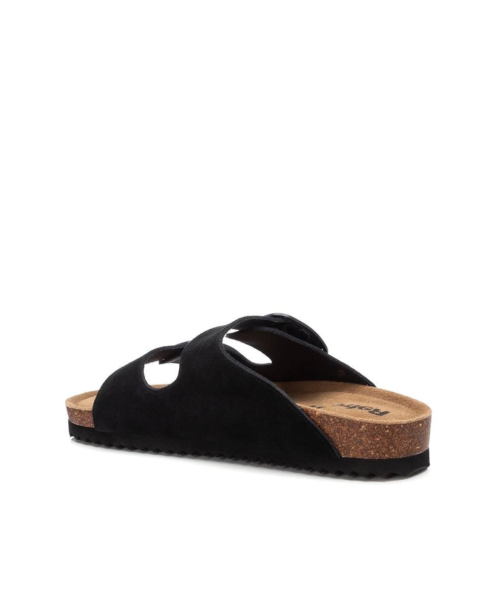 Sandálias Rasas de Pele Preto-4