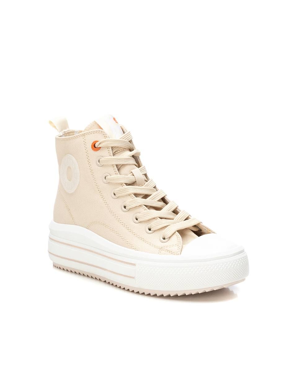 Sapatilhas de Lona com Fecho Zip Bege-2