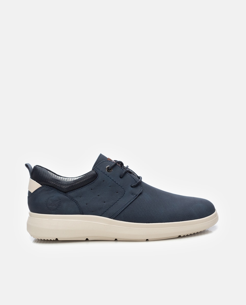 Sapatos de Cordões com Sola de Borracha Azul-1