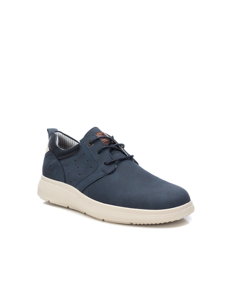 Sapatos de Cordões com Sola de Borracha Azul-2