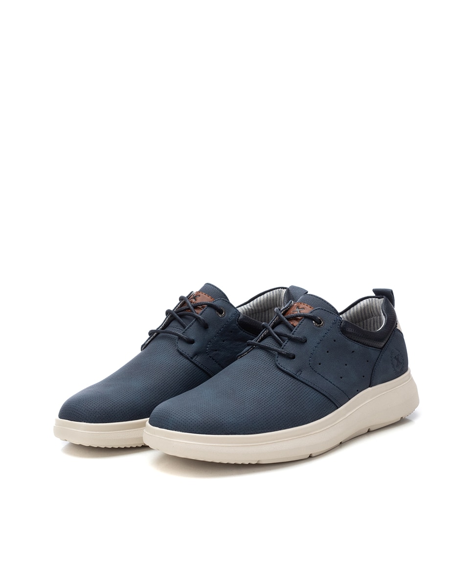 Sapatos de Cordões com Sola de Borracha Azul-4