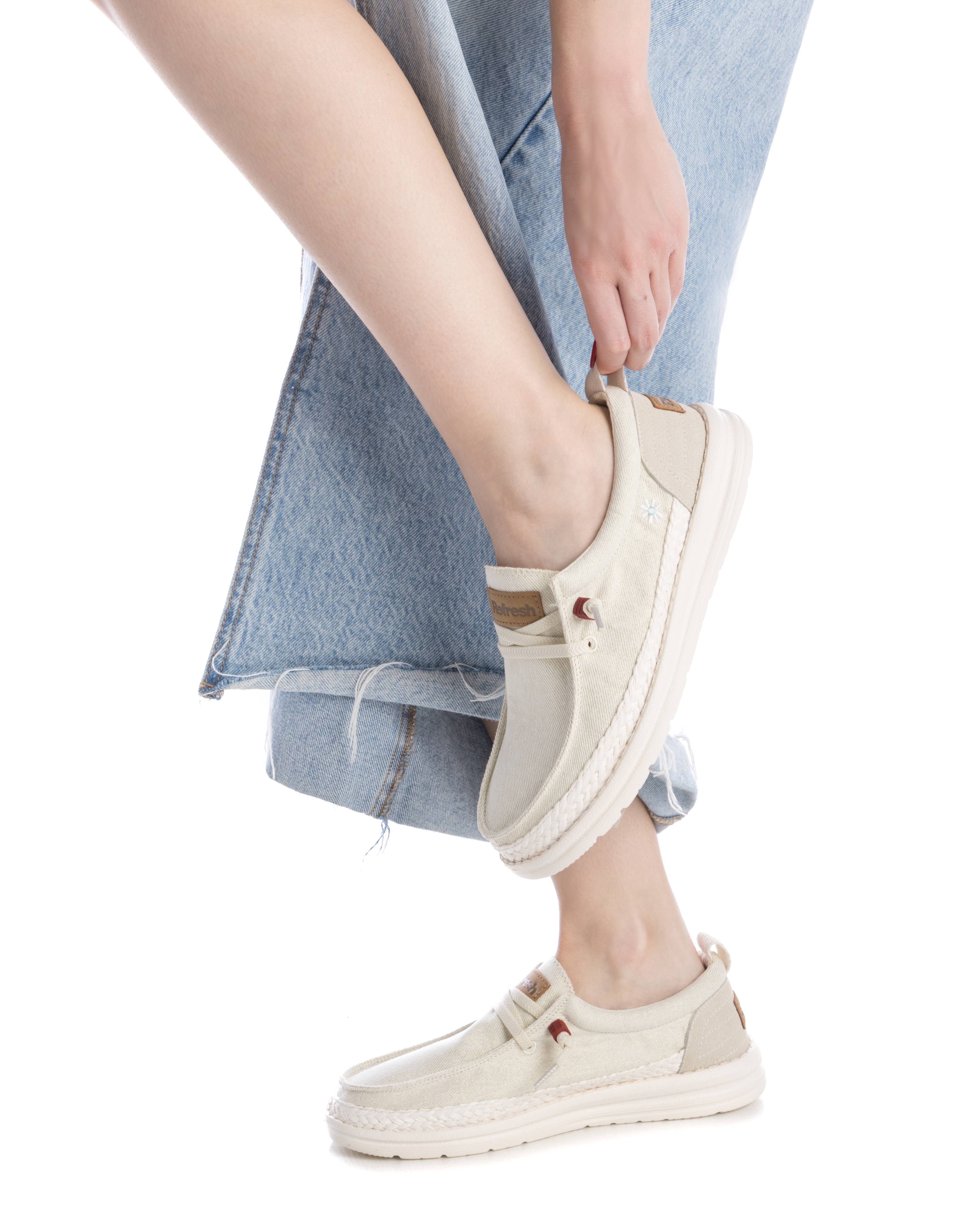Sapatos Estilo Náutico de Lona Branco-2