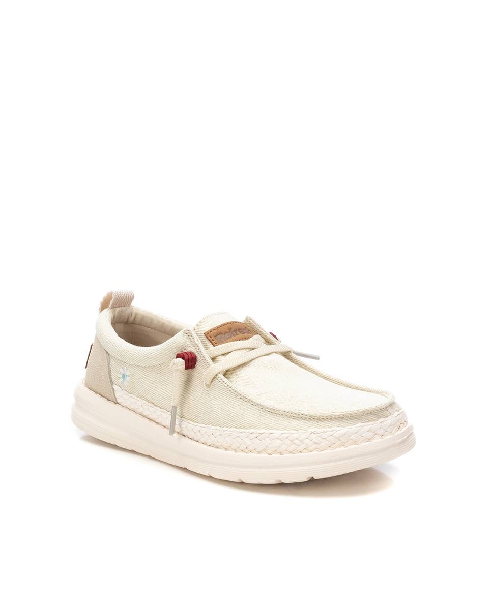 Sapatos Estilo Náutico de Lona Branco-3