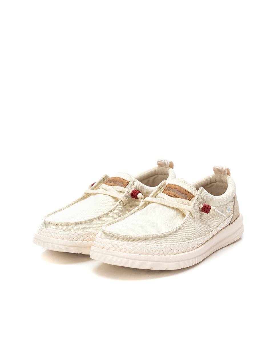 Sapatos Estilo Náutico de Lona Branco-5