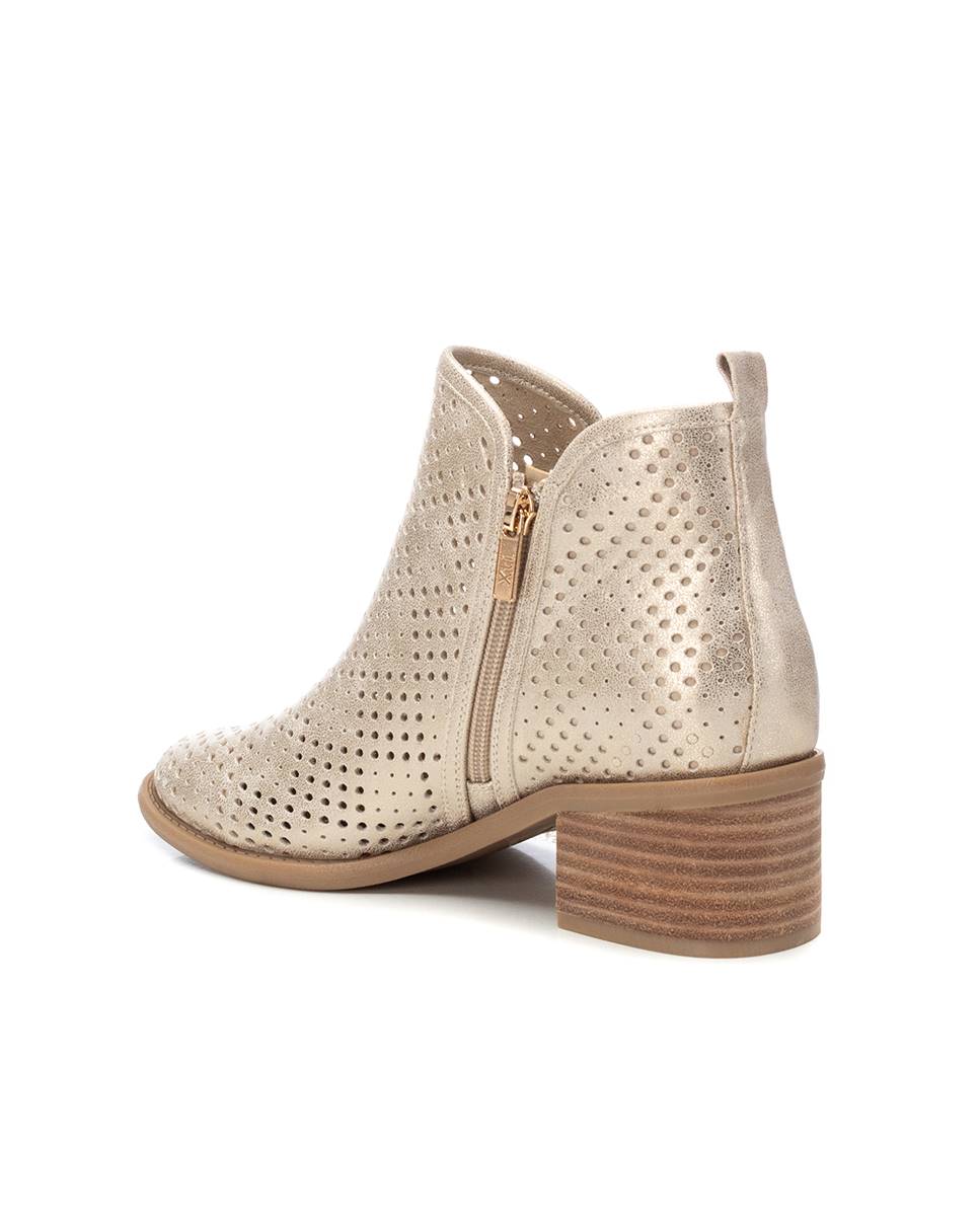Botins com Salto e Fecho Zip Ouro-4