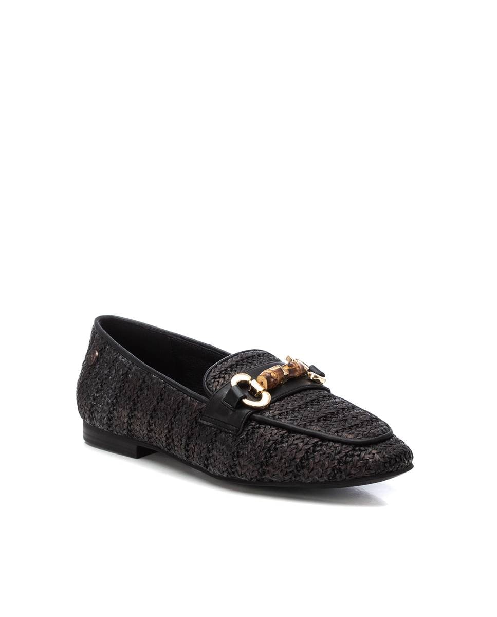 Mocassins Rasos com Biqueira Pontiaguda Preto-3