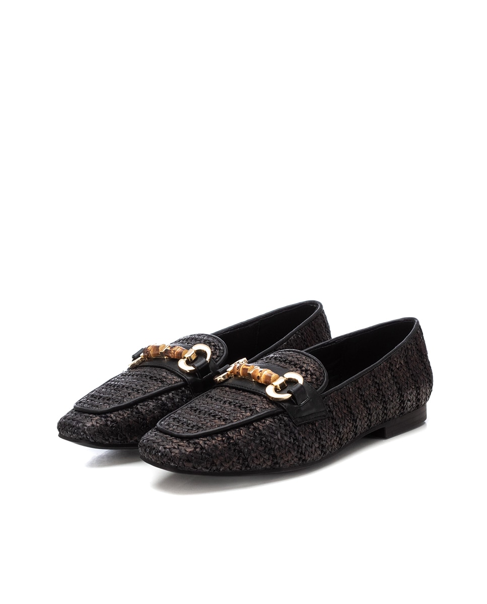 Mocassins Rasos com Biqueira Pontiaguda Preto-5