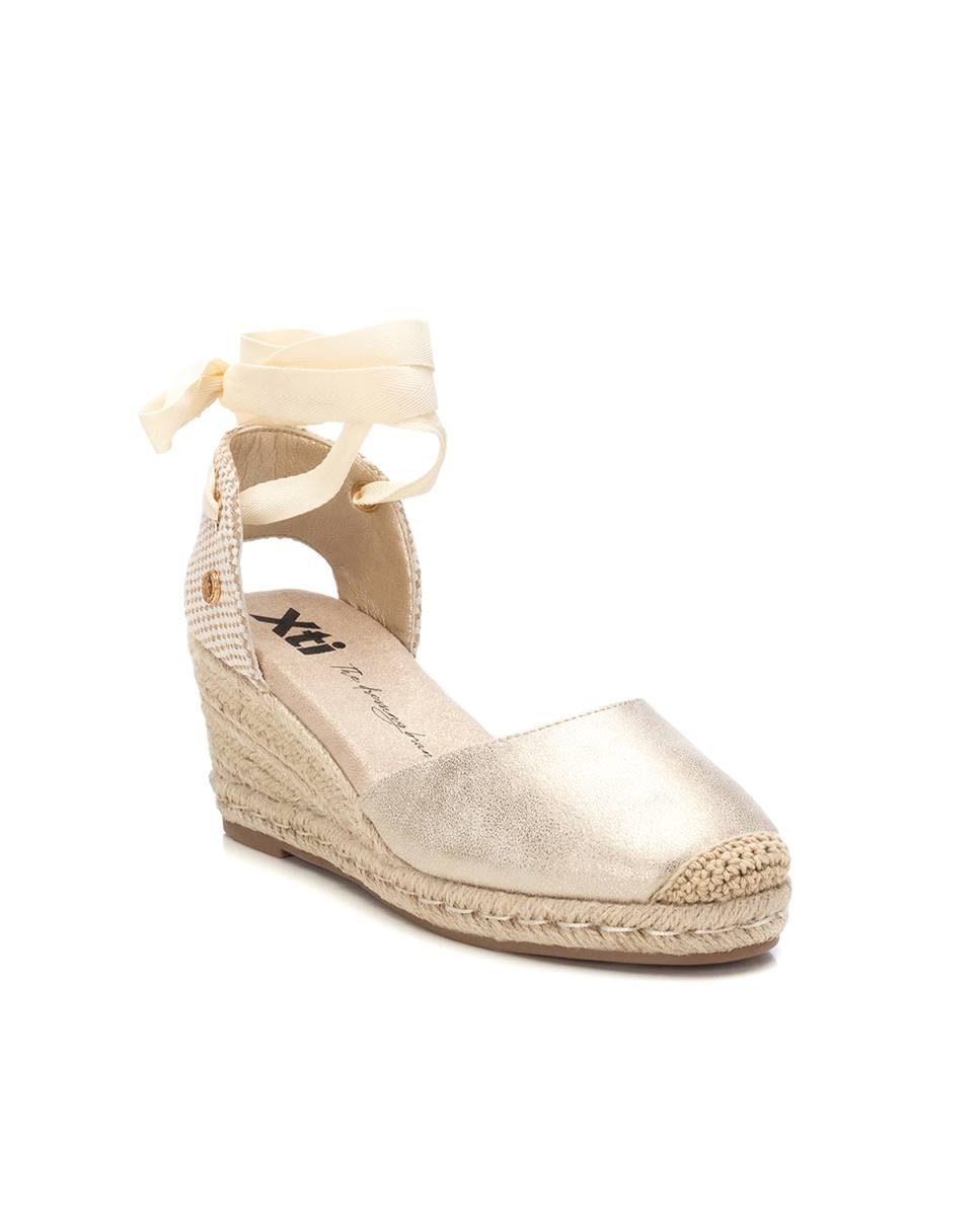 Alpercatas de Cunha com Fecho de Fivela Bege / Branco-3