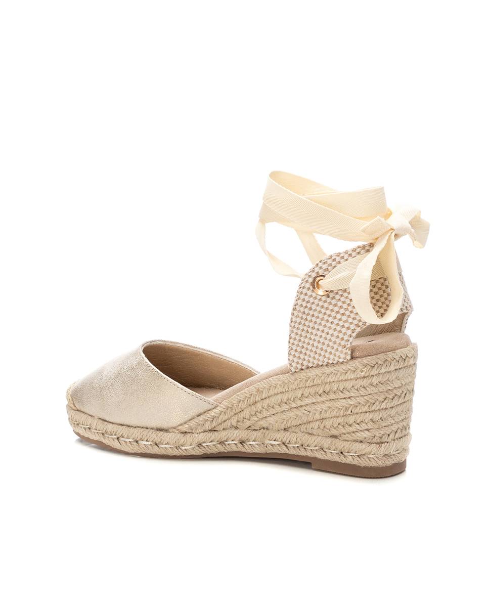 Alpercatas de Cunha com Fecho de Fivela Bege / Branco-4