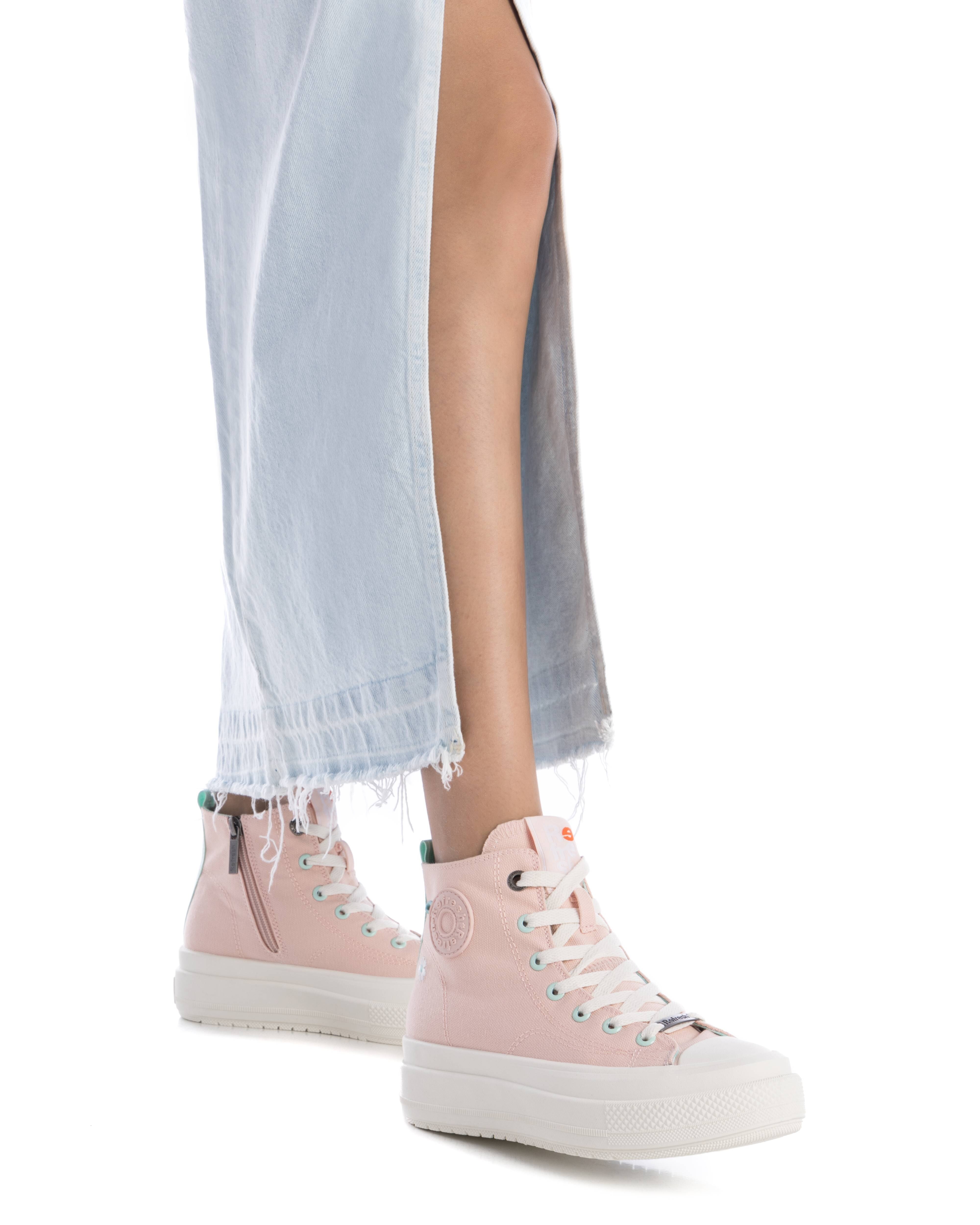 Sapatilhas de Lona com Fecho Zip Rosa-2