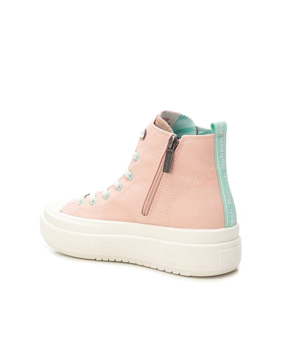 Sapatilhas de Lona com Fecho Zip Rosa-4