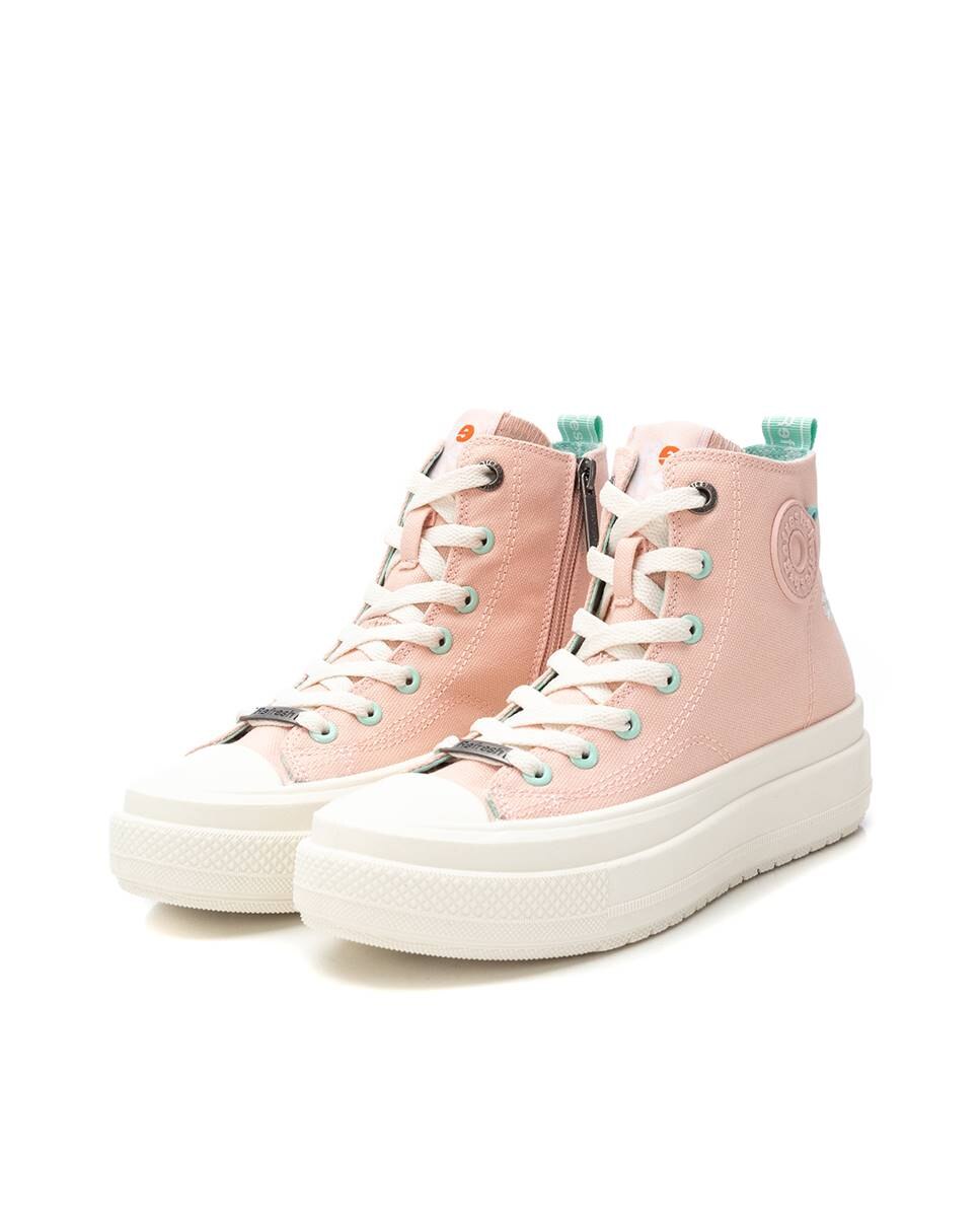 Sapatilhas de Lona com Fecho Zip Rosa-5