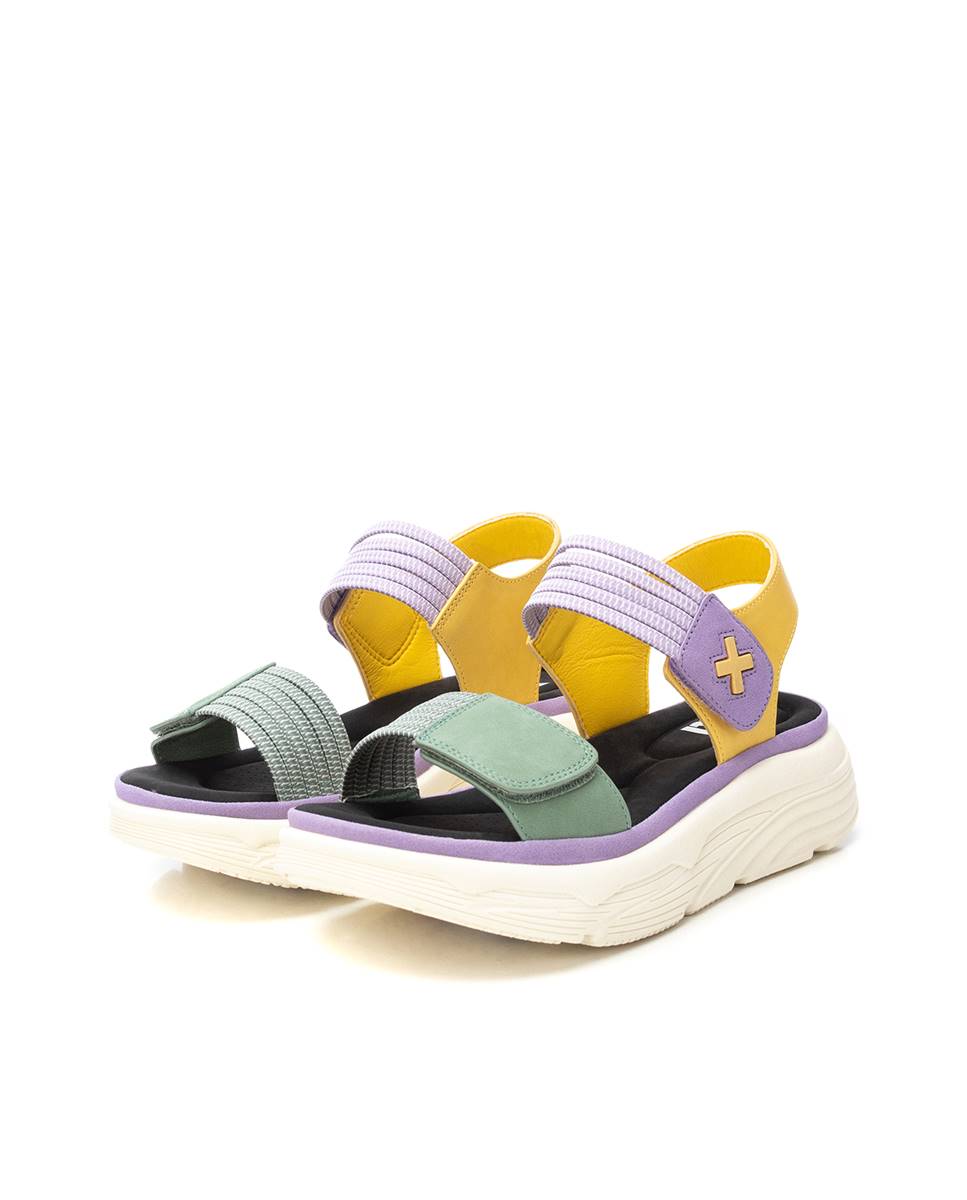 Sandálias com Fecho Ajustável Mostarda-5