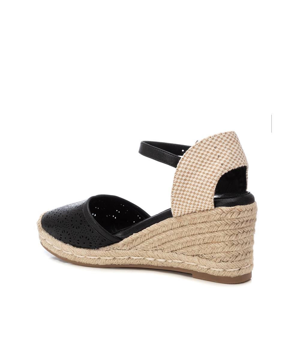 Alpercatas de Cunha com Fecho de Fivela Preto / Natural-4
