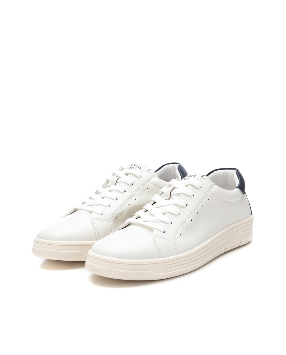 Sapatilhas Formais de Pele com Atacadores Branco-4