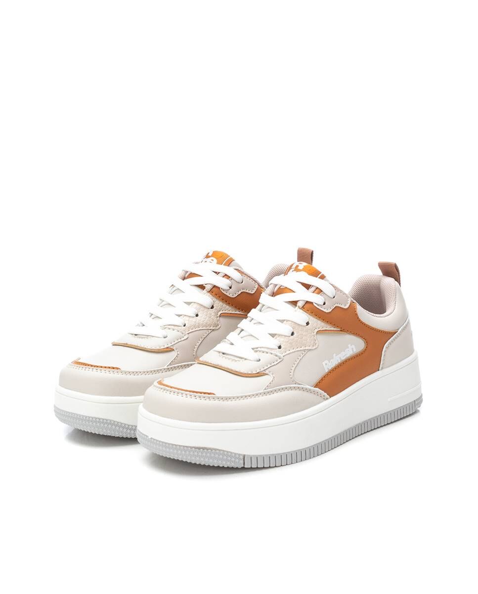 Sapatilhas Desportivas Coloridas com Atacadores Bege-5