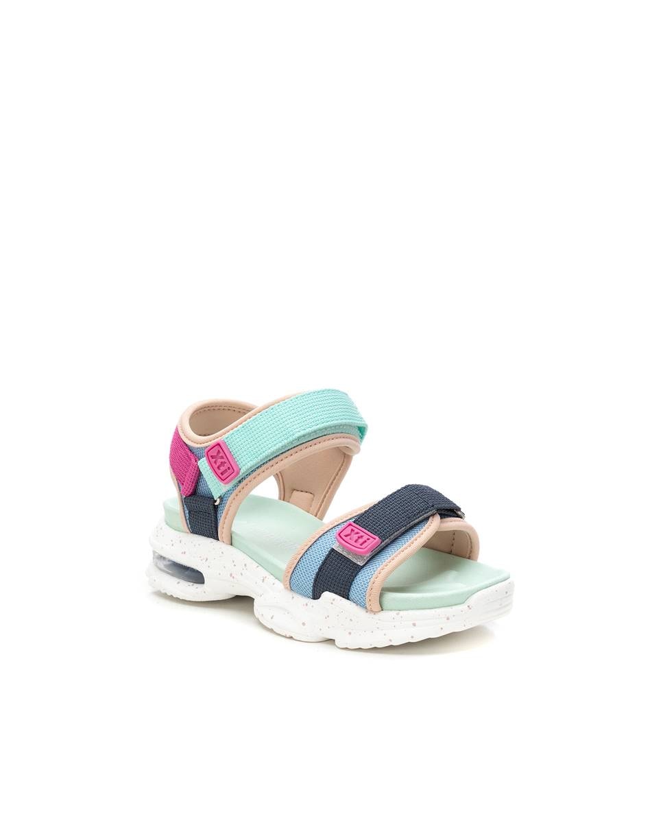 Sandálias com Tiras Ajustáveis Velcro Azul-2