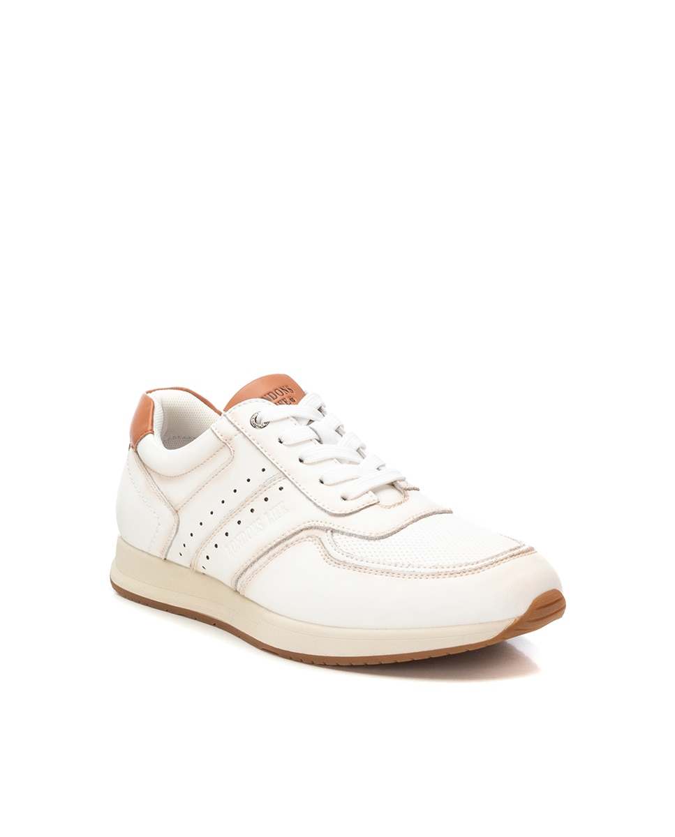 Sapatilhas Formais de Pele com Atacadores Branco-2