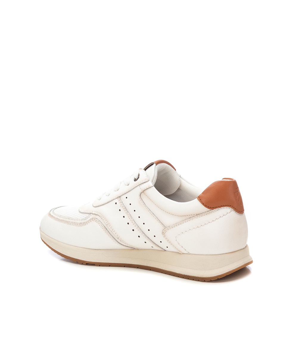 Sapatilhas Formais de Pele com Atacadores Branco-3