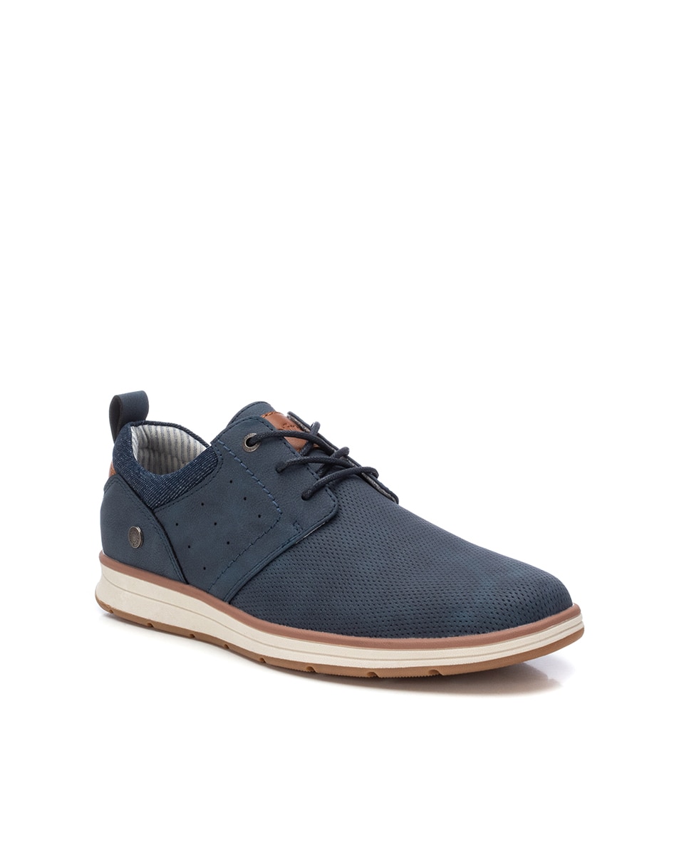 Sapatos com Atacadores e Sola de Borracha Azul-marinho-2