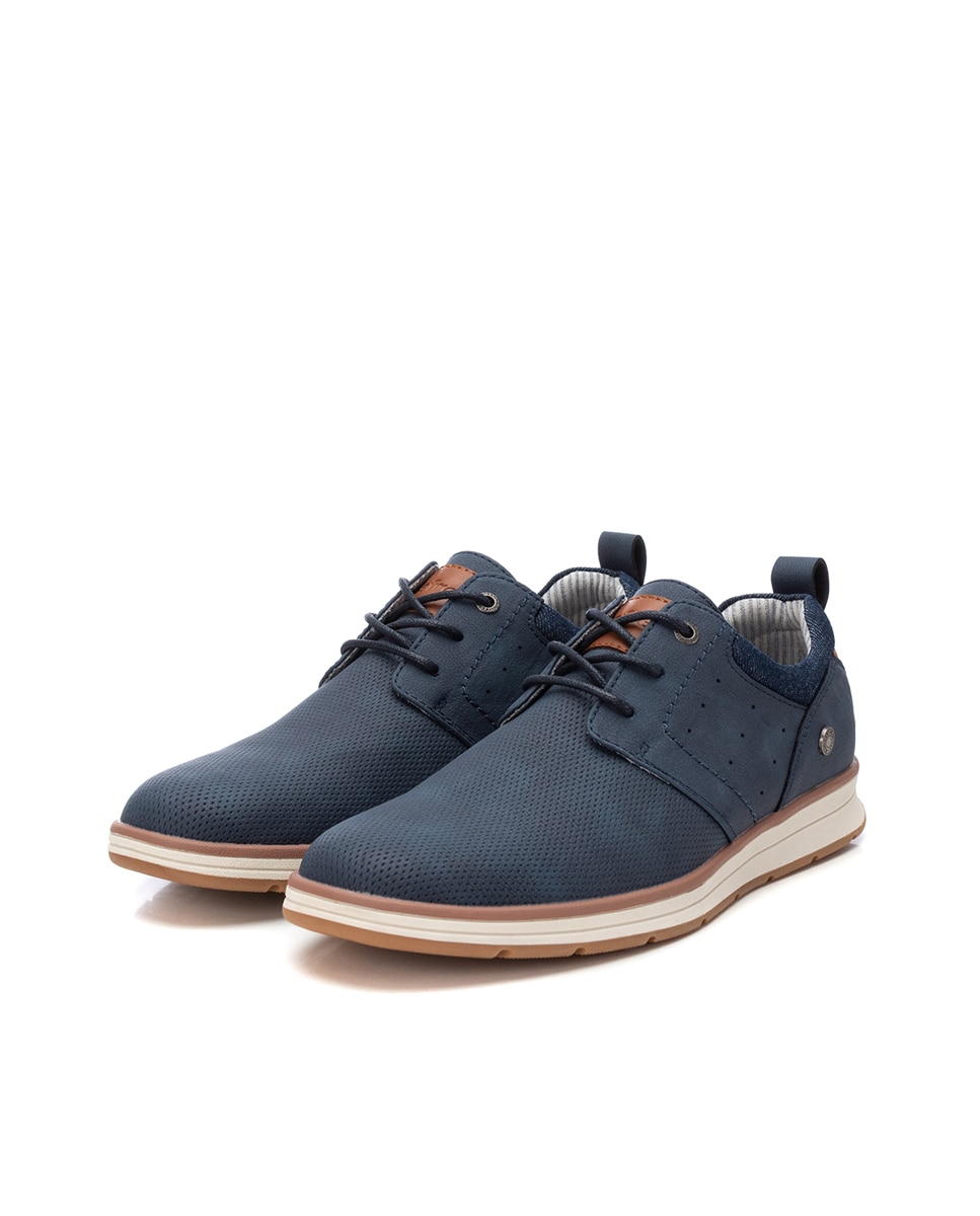 Sapatos com Atacadores e Sola de Borracha Azul-marinho-4