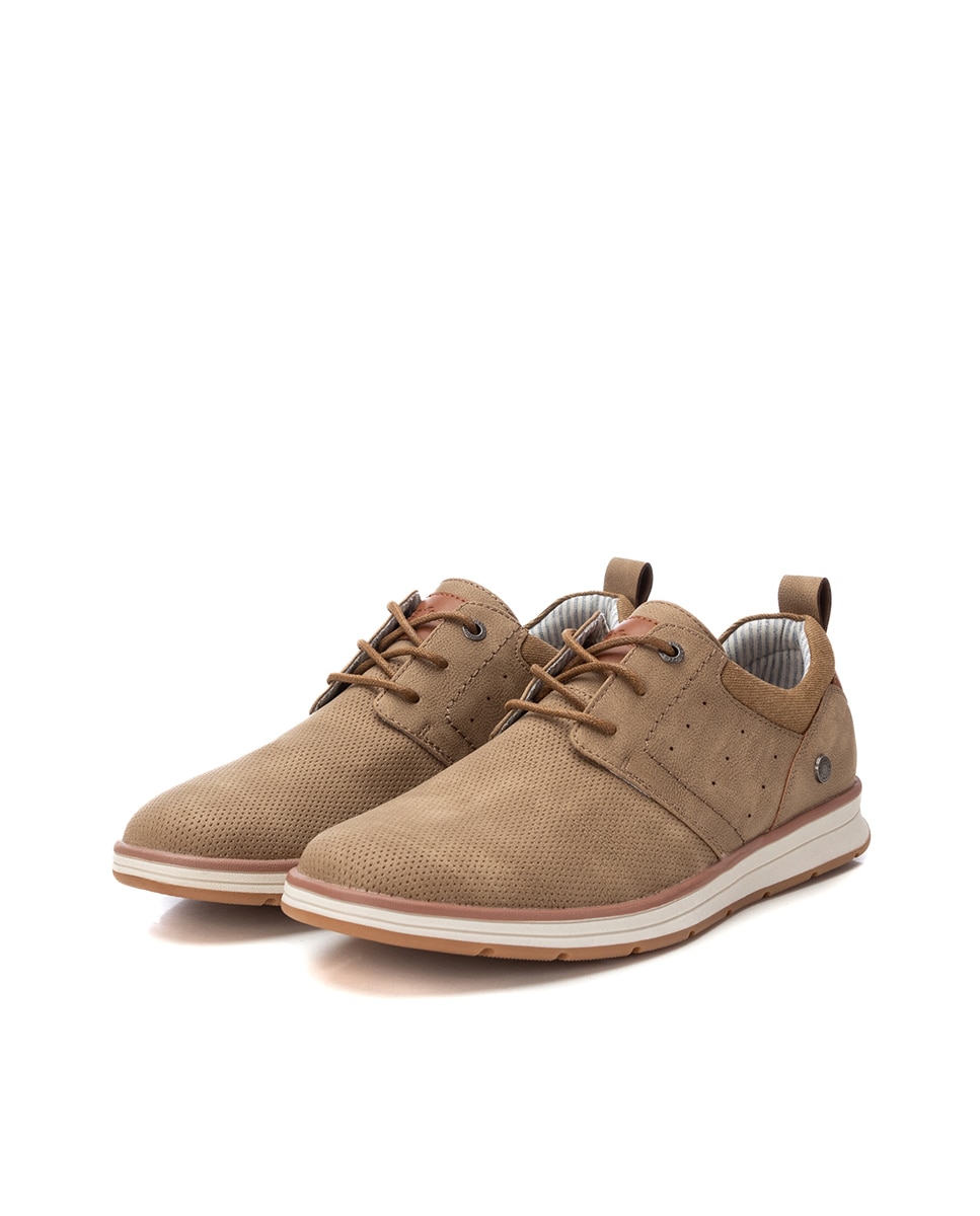 Sapatos com Atacadores e Sola de Borracha Castanho-claro-4
