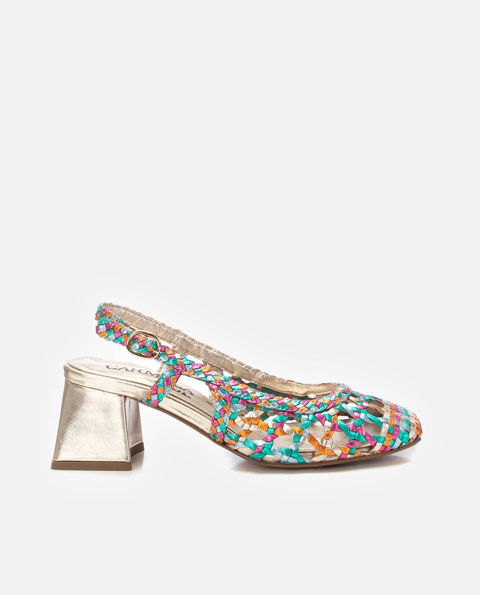 Sabrinas de Pele com Fecho de Fivela Multicolor-1