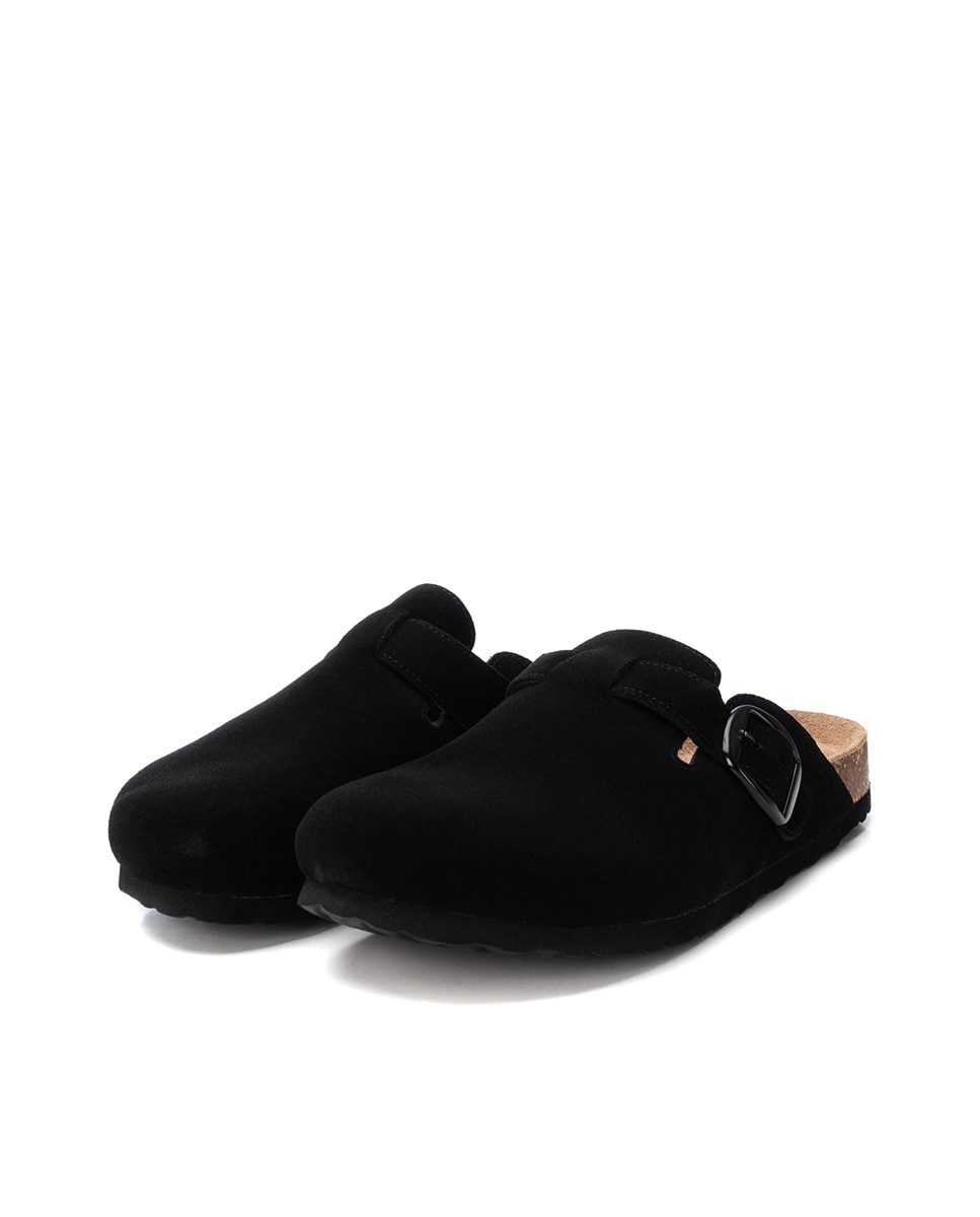 Socas de Pele com Sola de Cortiça Preto-4