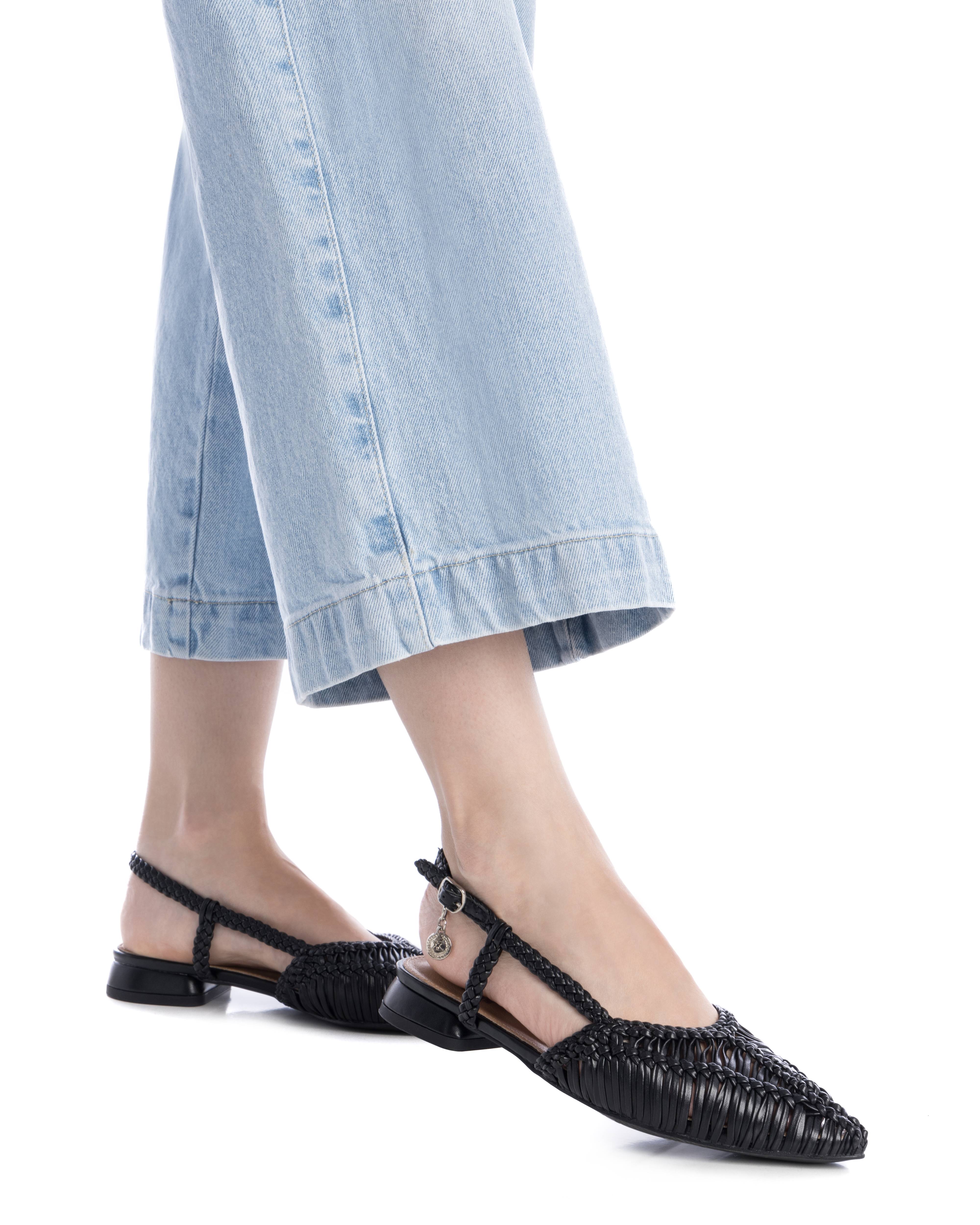 Sapatos Rasos Abertos Preto-2